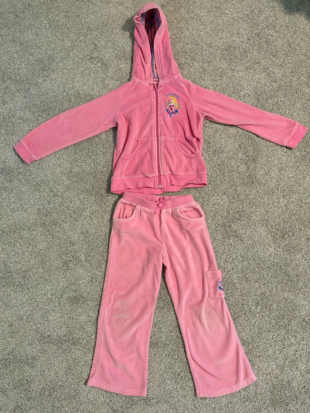 Sleeping Beauty Velour Jacket and Pants  Matching Set